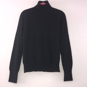 ANN TAYLOR 100% CASHMERE, black turtleneck sweater